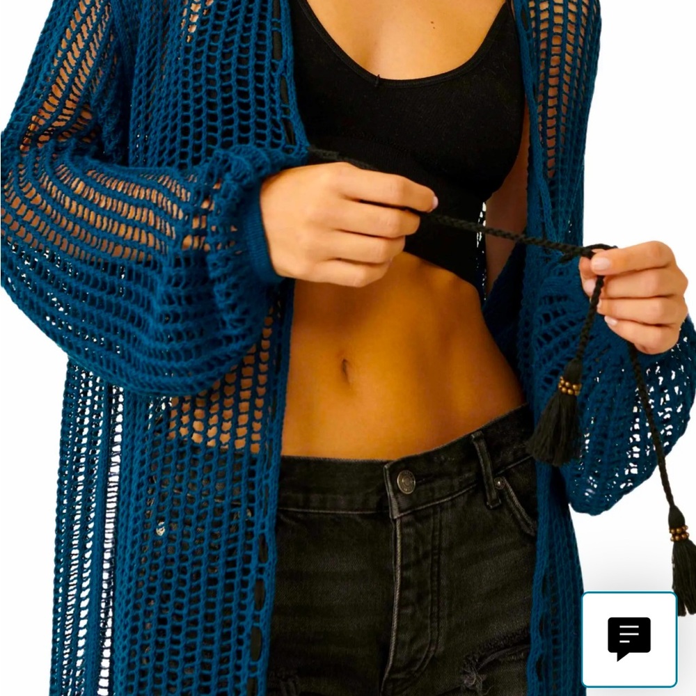 Free People - Lattice Open Knit Cardigan - Free People NWT
